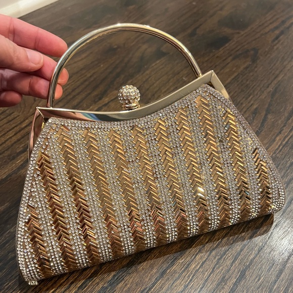 Incredible little gold and crystal fancy handbag - Picture 3 of 11